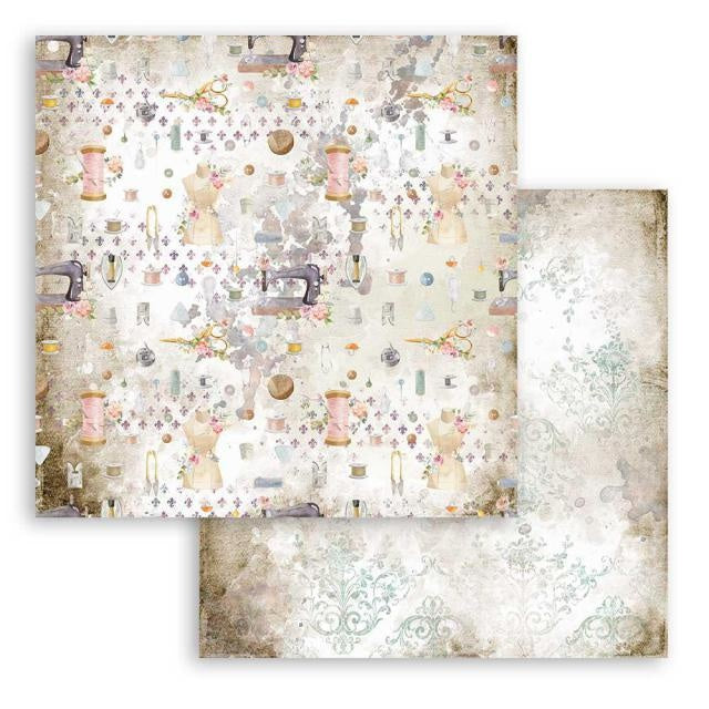 Papier de scrapbooking recto verso - Texture Romantic Threads