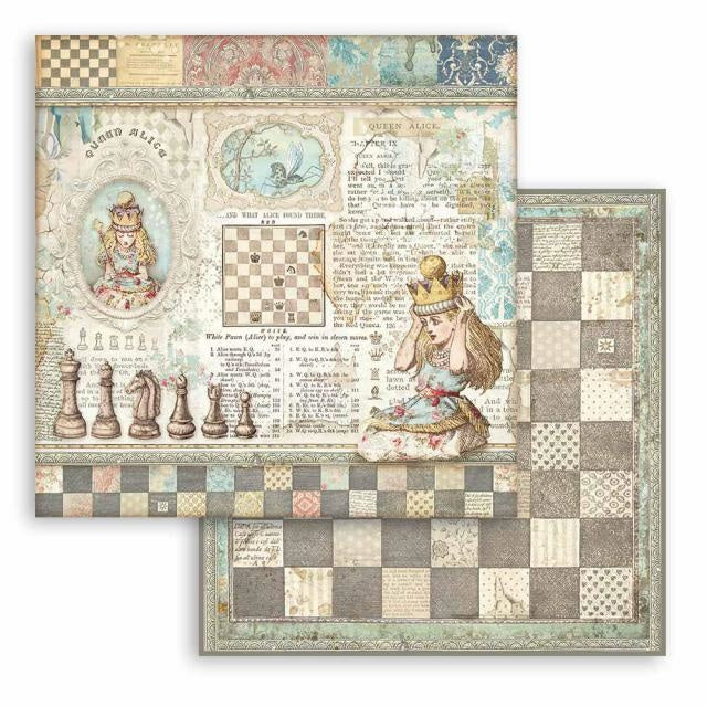 Papier de scrapbooking recto verso - Reine Alice