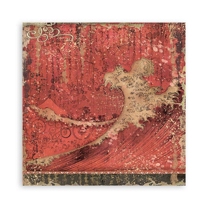 Papier de scrapbooking double face - Sir Vagabond au Japon texture rouge