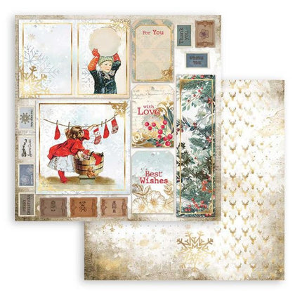 Papier double de scrapbooking - cartes Romantic Christmas