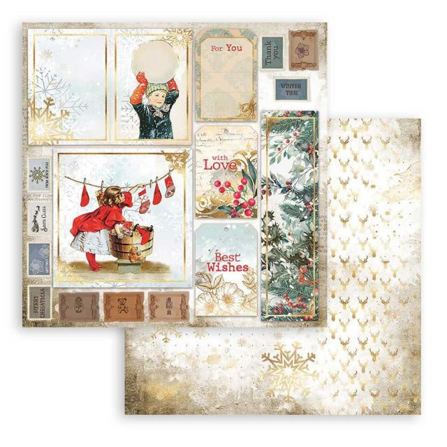 Papier double de scrapbooking - cartes Romantic Christmas