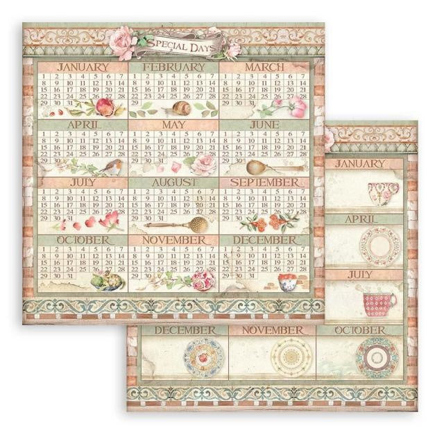 Papier de scrapbooking recto verso - calendrier Casa Granada