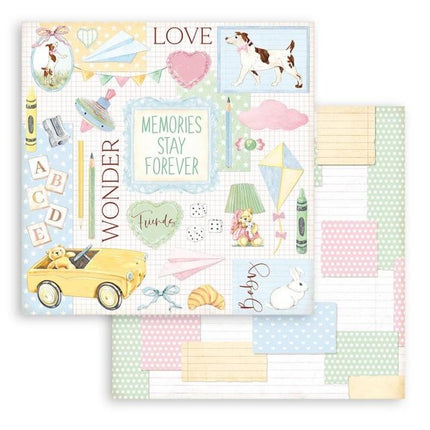 Papier de scrapbooking recto verso - voiture jaune DayDream