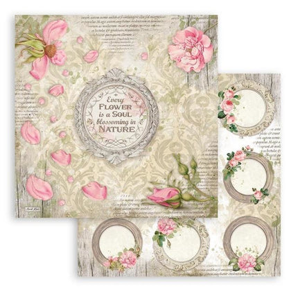 Papier de scrapbooking recto verso - guirlandes Romantic Garden House