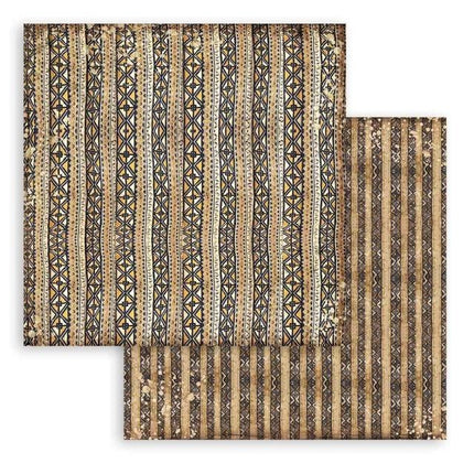 Papier de scrapbooking recto verso - texture ethnique Savana