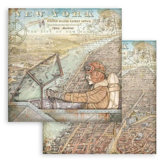 Papier de scrapbooking recto verso - Sir Vagabond Aviator New York