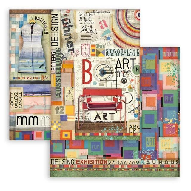 Papier de scrapbooking recto verso - Bauhaus Art