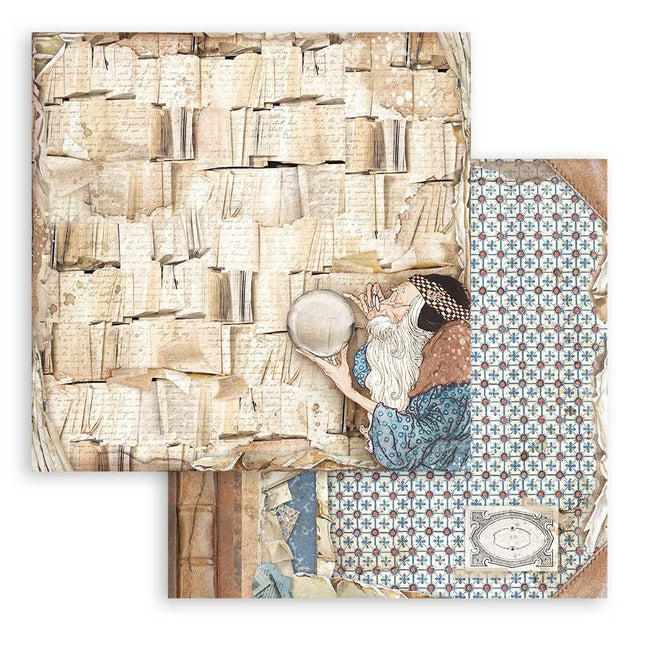 Papier de scrapbooking recto verso - Pages de livre Vintage Library