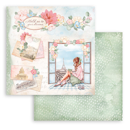 Papier de scrapbooking recto verso - Create Happiness Oh là là fenêtre