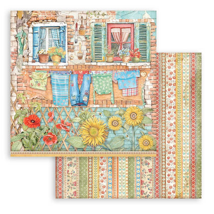 Papier de scrapbooking recto verso - Sunflower Art fenêtres