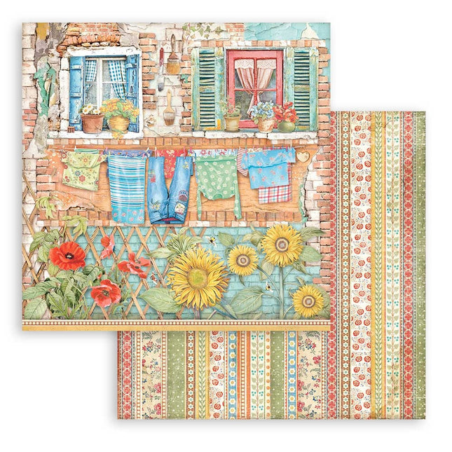 Papier de scrapbooking recto verso - Sunflower Art fenêtres