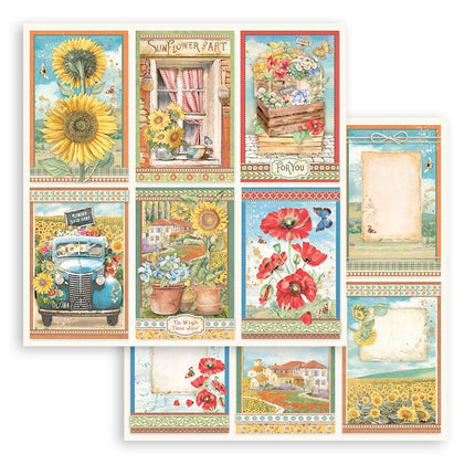 Papier de scrapbooking recto verso - Sunflower Art 6 cartes