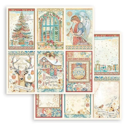 Papier de scrapbooking recto verso - Christmas Greetings 6 cartes