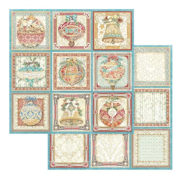 Papier de scrapbooking recto verso - Salutations de Noël étiquettes