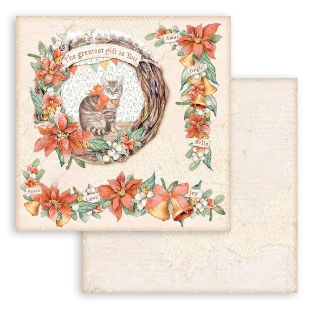 Papier de scrapbooking recto verso - All Around Christmas guirlande