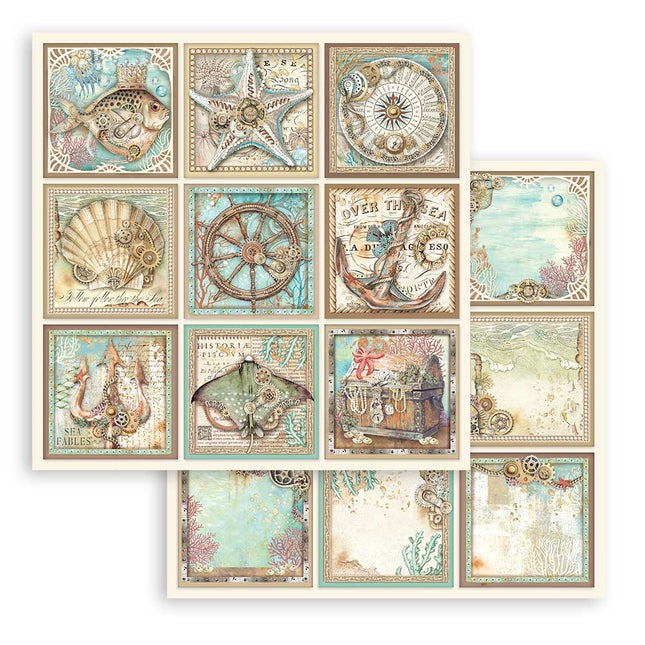 Papier de scrapbooking recto verso - Songs of the Sea étiquettes