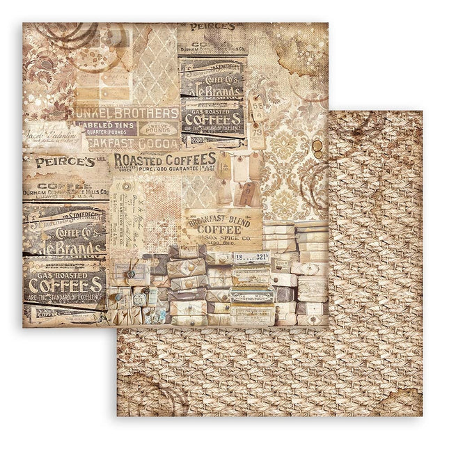 Papier de scrapbooking recto verso - Coffee and Chocolate motif