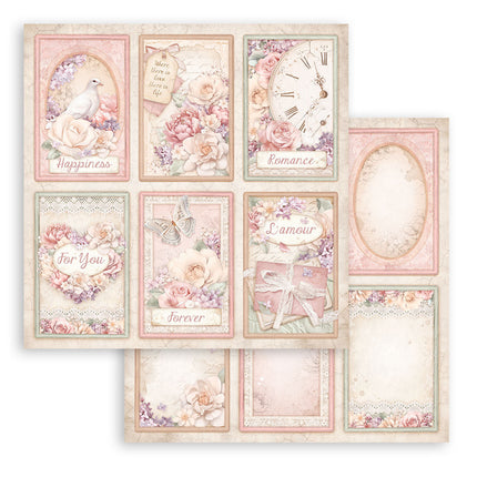 Papier de scrapbooking recto verso - Romance Forever, 6 cartes