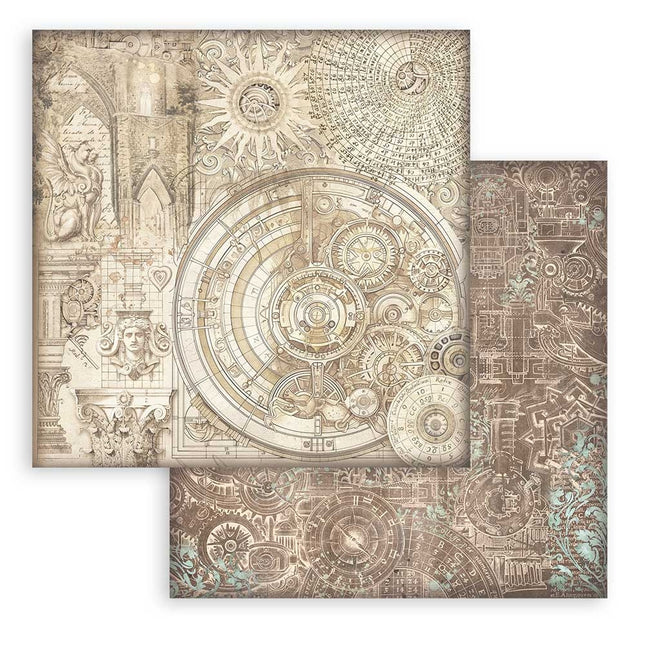 Papier de scrapbooking recto verso - Sir Vagabond in Fantasy World, motif ocre 2