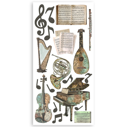 Découpes en papier 2 Double Face -  4 feuilles cm. 15x30,5 - Music