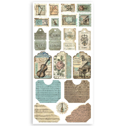 Découpes en papier 2 Double Face -  4 feuilles cm. 15x30,5 - Music