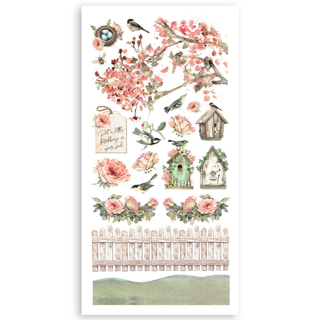 Découpes de papier 2 recto verso - 4 feuilles cm. 15x30,5 - House of Roses