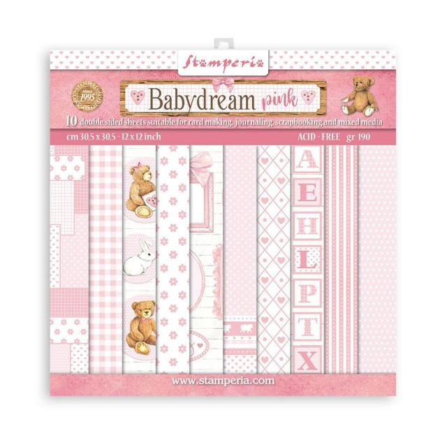 Bloc de papiers BabyDream Rose - 30,5x30,5 cm - 10 feuilles