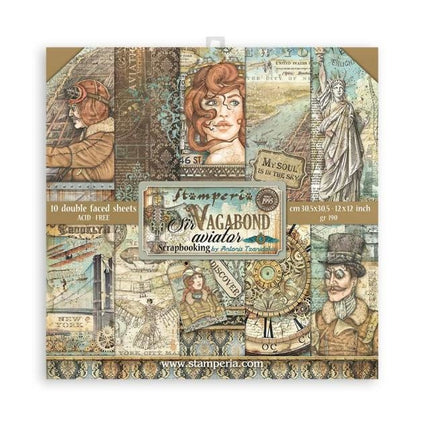 Bloc de papiers Sir Vagabond Aviator - 30,5x30,5 cm - 10 feuilles