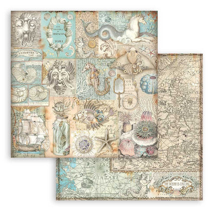 Bloc de papiers Songs of the Sea - 30,5x30,5 cm - 10 feuilles