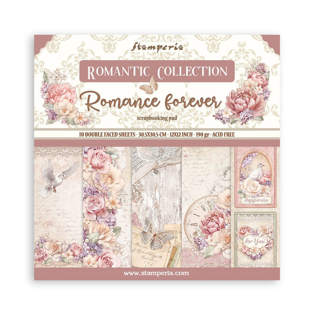 Bloc de papiers Romance Forever - 30,5x30,5 cm - 10 feuilles