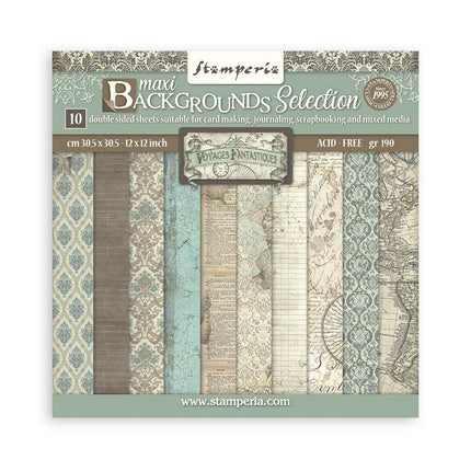 Paperpad Voyages Fantastiques Backgrounds Selection - 30,5x30,5 cm - 10 vellen