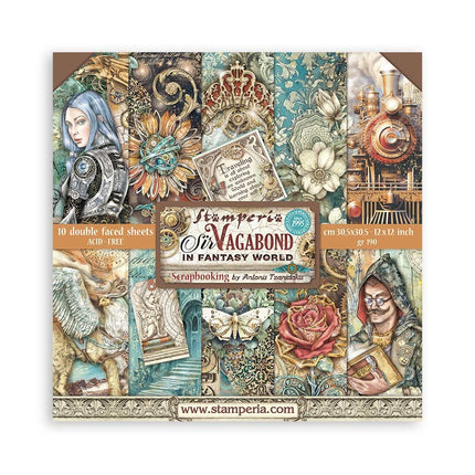 Paperpad Sir Vagabond in Fantasy World - 30,5x30,5 cm - 10 vellen