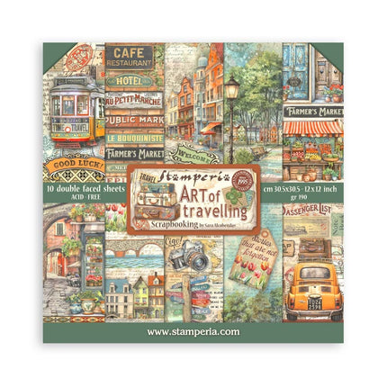 Bloc de papiers Art of Travelling - 30,5x30,5 cm - 10 feuilles