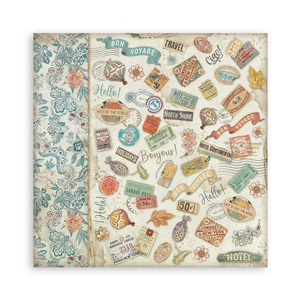 Bloc de papiers Art of Travelling - 30,5x30,5 cm - 10 feuilles