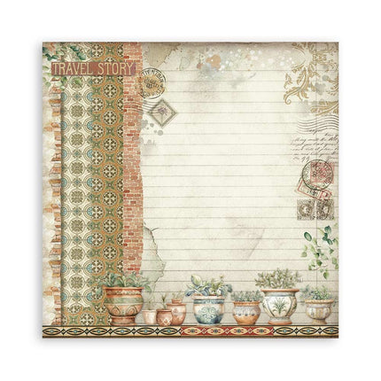 Bloc de papiers Art of Travelling - 30,5x30,5 cm - 10 feuilles