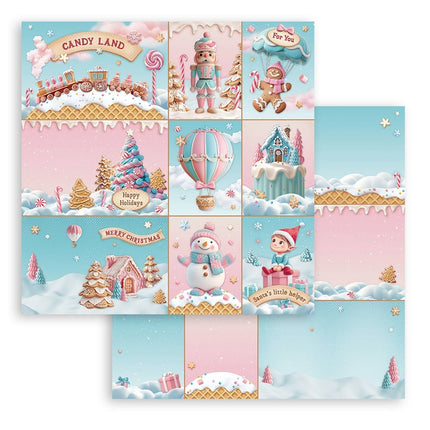 bloc de papiers Candy Christmas - 30,5x30,5 cm - 10 feuilles