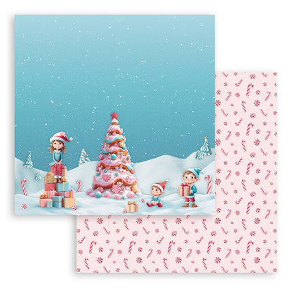 bloc de papiers Candy Christmas - 30,5x30,5 cm - 10 feuilles