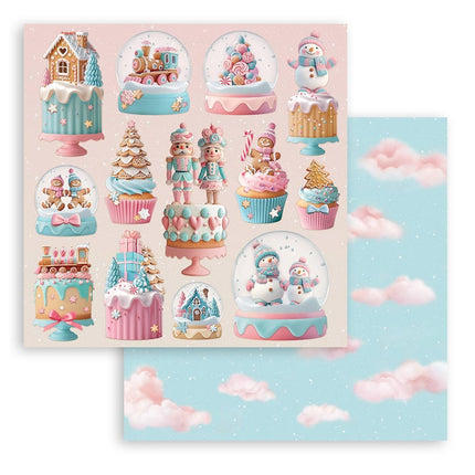 bloc de papiers Candy Christmas - 30,5x30,5 cm - 10 feuilles