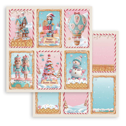 bloc de papiers Candy Christmas - 30,5x30,5 cm - 10 feuilles
