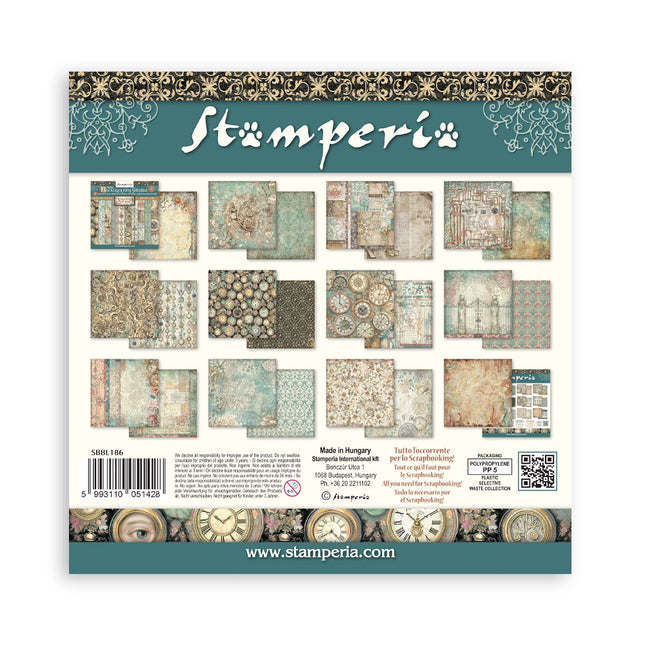 Bloc de papier imprimé pour scrapbooking et loisirs créatifs, 10 feuilles, 30,5x30,5 cm (12"x12"), fonds - Gardens of Time
