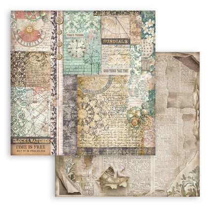 Bloc de papier imprimé pour scrapbooking et loisirs créatifs, 10 feuilles, 30,5x30,5 cm (12"x12"), fonds - Gardens of Time