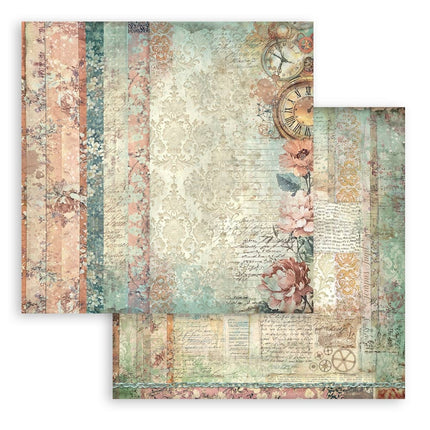 Bloc de papier imprimé pour scrapbooking et loisirs créatifs, 10 feuilles, 30,5x30,5 cm (12"x12"), fonds - Gardens of Time