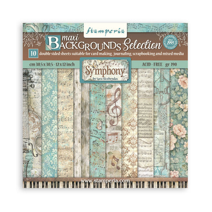 Bloc imprimé de scrapbooking pour loisirs créatifs 10 feuilles cm 30,5x30,5 (12"x12") Fonds - Symphony