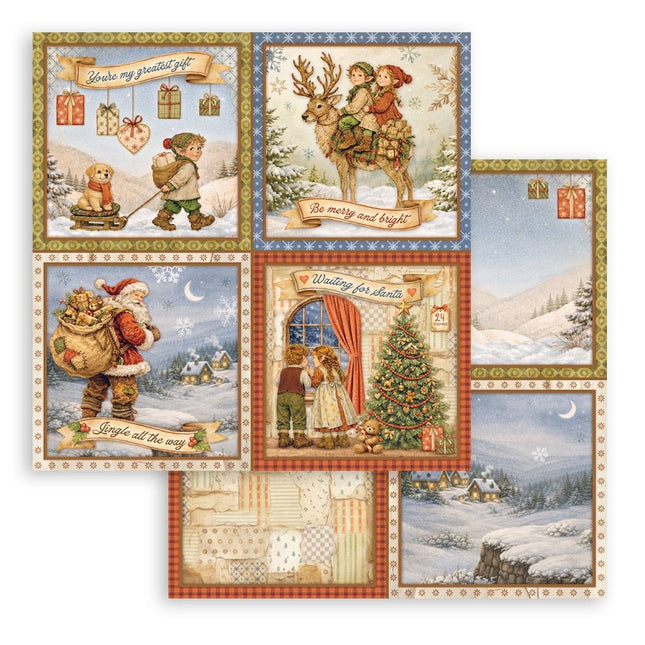 Bloc de papier imprimé pour scrapbooking et loisirs créatifs, 10 feuilles, cm 30,5x30,5 (12"x12") - Silent Night