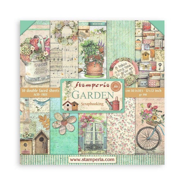 Bloc de papiers Garden - 30,5x30,5 cm - 10 feuilles