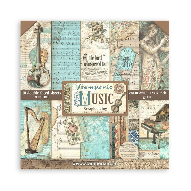 Paperpad Music - 30,5x30,5 cm - 10 vellen
