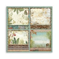 Papier de scrapbooking recto verso - Amazonia étiquettes carrées