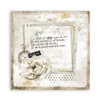 Papier de scrapbooking double face - Journal romantique lettre et horloge