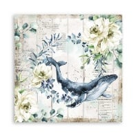 Papier de scrapbooking double face - Rêve romantique de la mer baleine