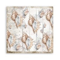 Papier de scrapbooking double face - Rêve romantique de la mer coquillages